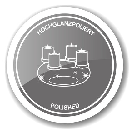 EDZARD Candlestick Kandelaar spar met bamboe schacht, RVS, glanzend vernikkeld, hoogte 30 cm