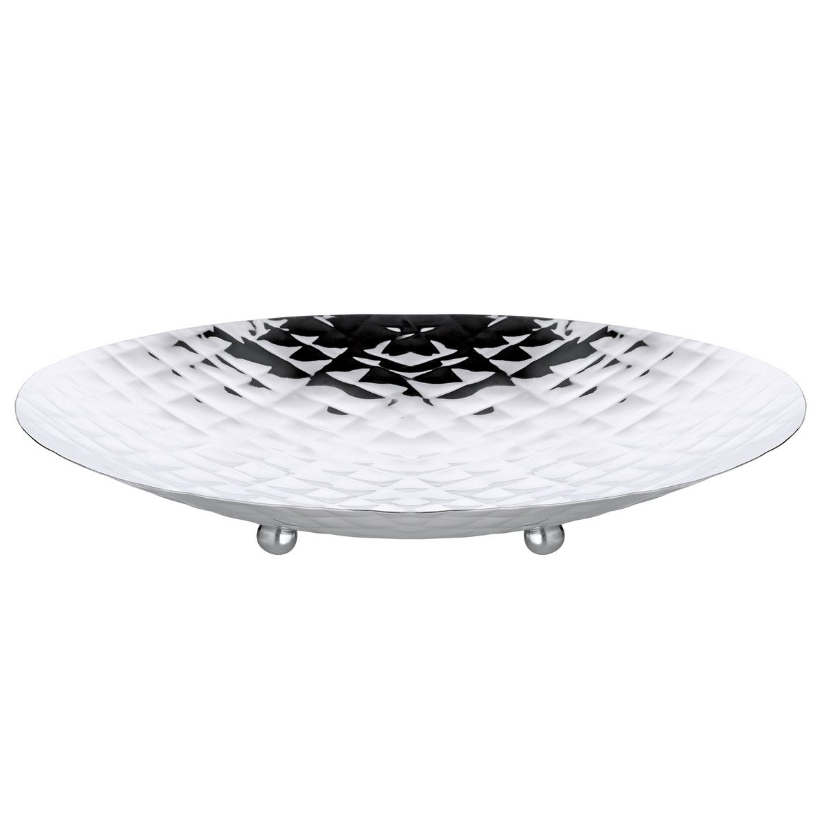 Leonora bord (Ø 25 cm, hoogte 3,2 cm), gehamerd, roestvrij staal