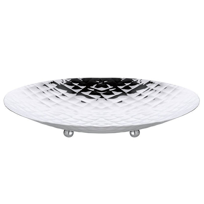 Leonora bord (Ø 25 cm, hoogte 3,2 cm), gehamerd, roestvrij staal
