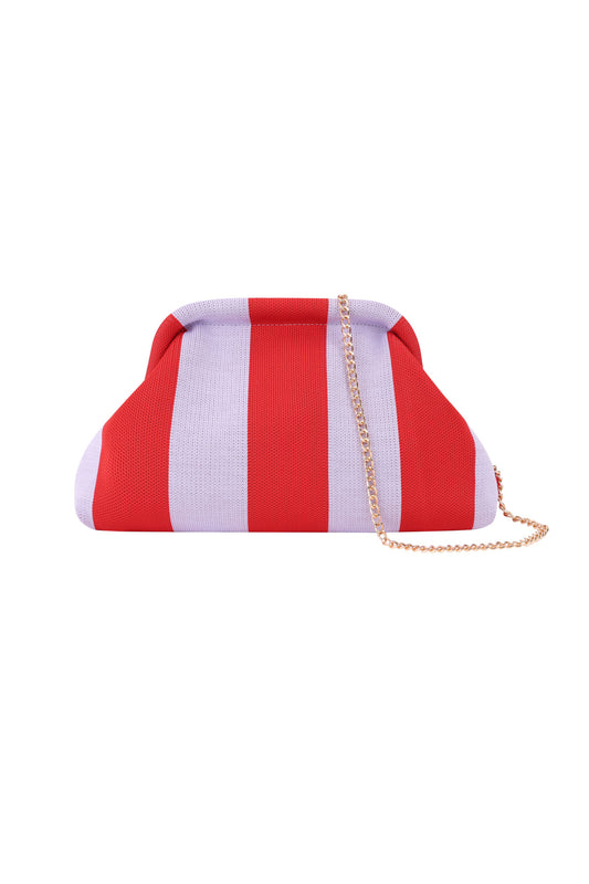 Gestreepte strandclutch