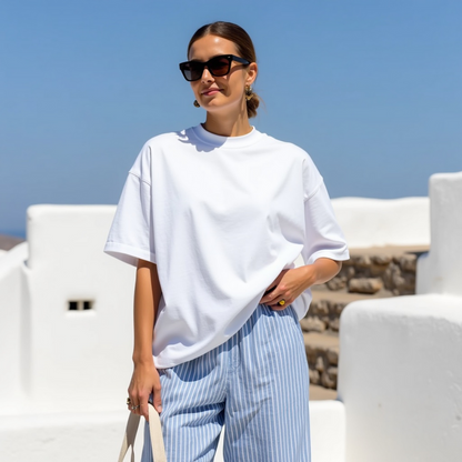 Oversized t -shirt "wijn - niet?"