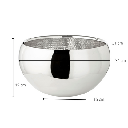 EDZARD flessenkoeler / schaal Enea, dubbelwandig, roestvrij staal hoogglans gepolijst, binnen gehamerd, ø 35 cm