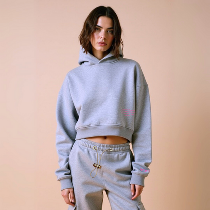 Crop hoodie "twintig jaar over nu" - Weiss