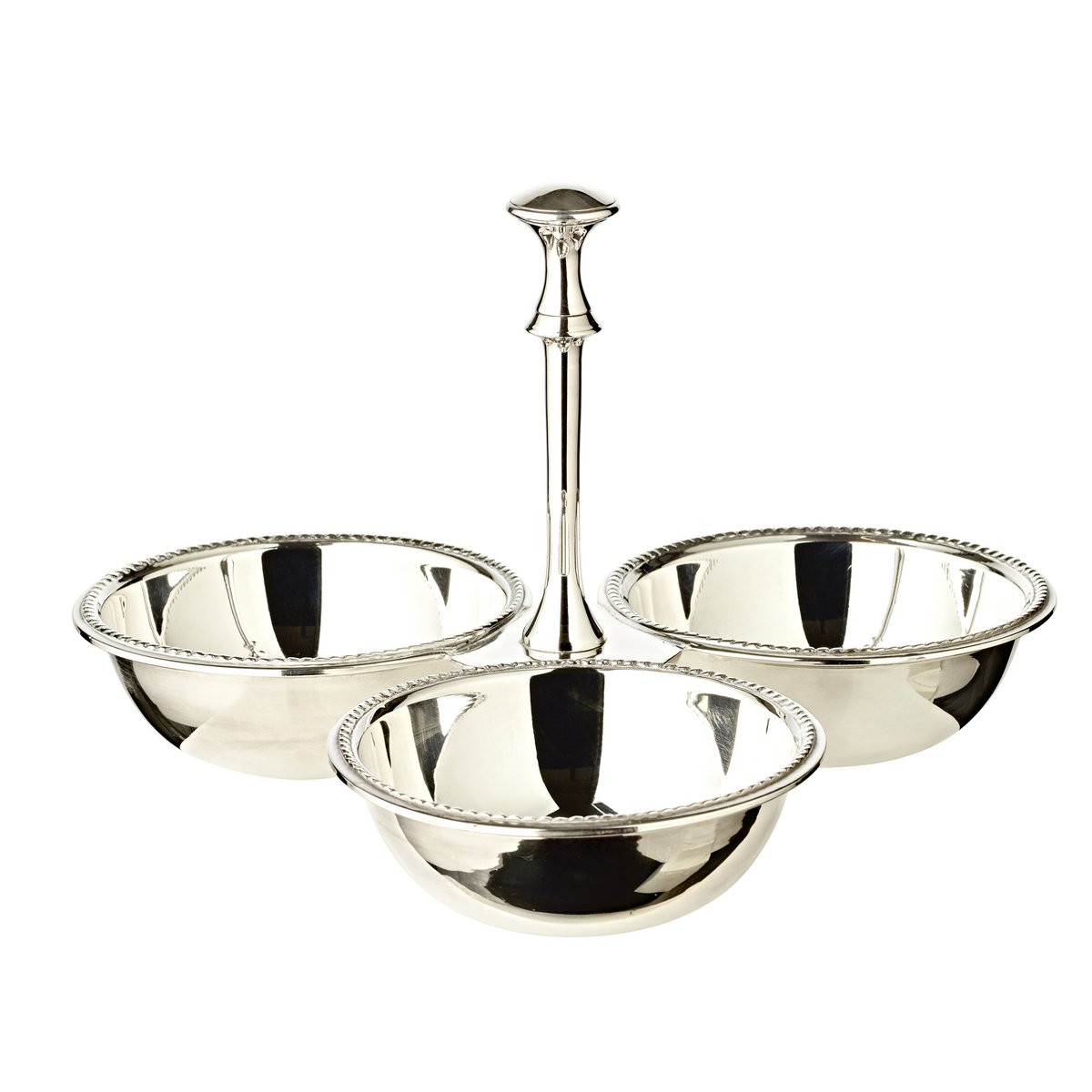 EDZARD triplet bowl triple bowl snack bowl Perla, zwaar verzilverd, diameter 21 cm