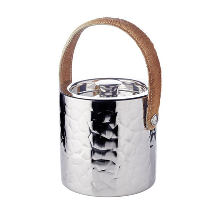 Edzard Eisimer Capri H 17 cm met deksel, lederen handvat, zeef en tang