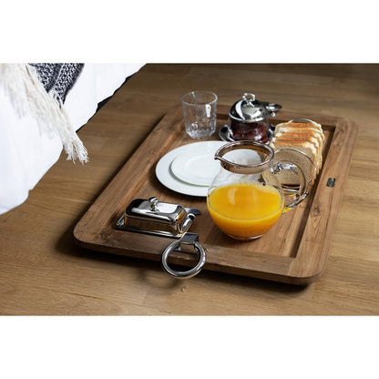 EDZARD Mary botervloot met glazen plaat, verzilverd, 8 x 13 cm, met bijpassend botermes