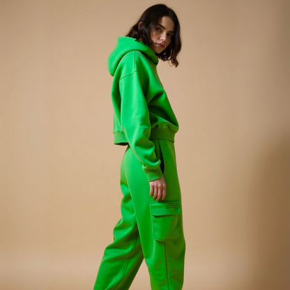 Crop hoodie "TWINTIG JAAR VANAF NU" - Wit