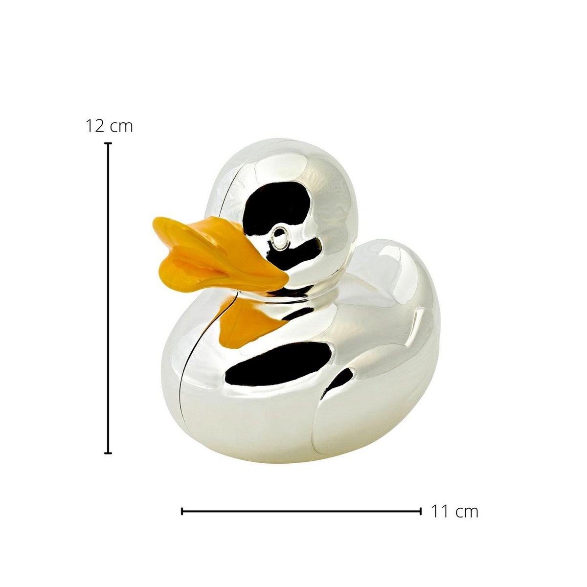 EDZARD spaarpot spaarpot eend, edel verzilverd, aanslagbestendig, hoogte 11 cm