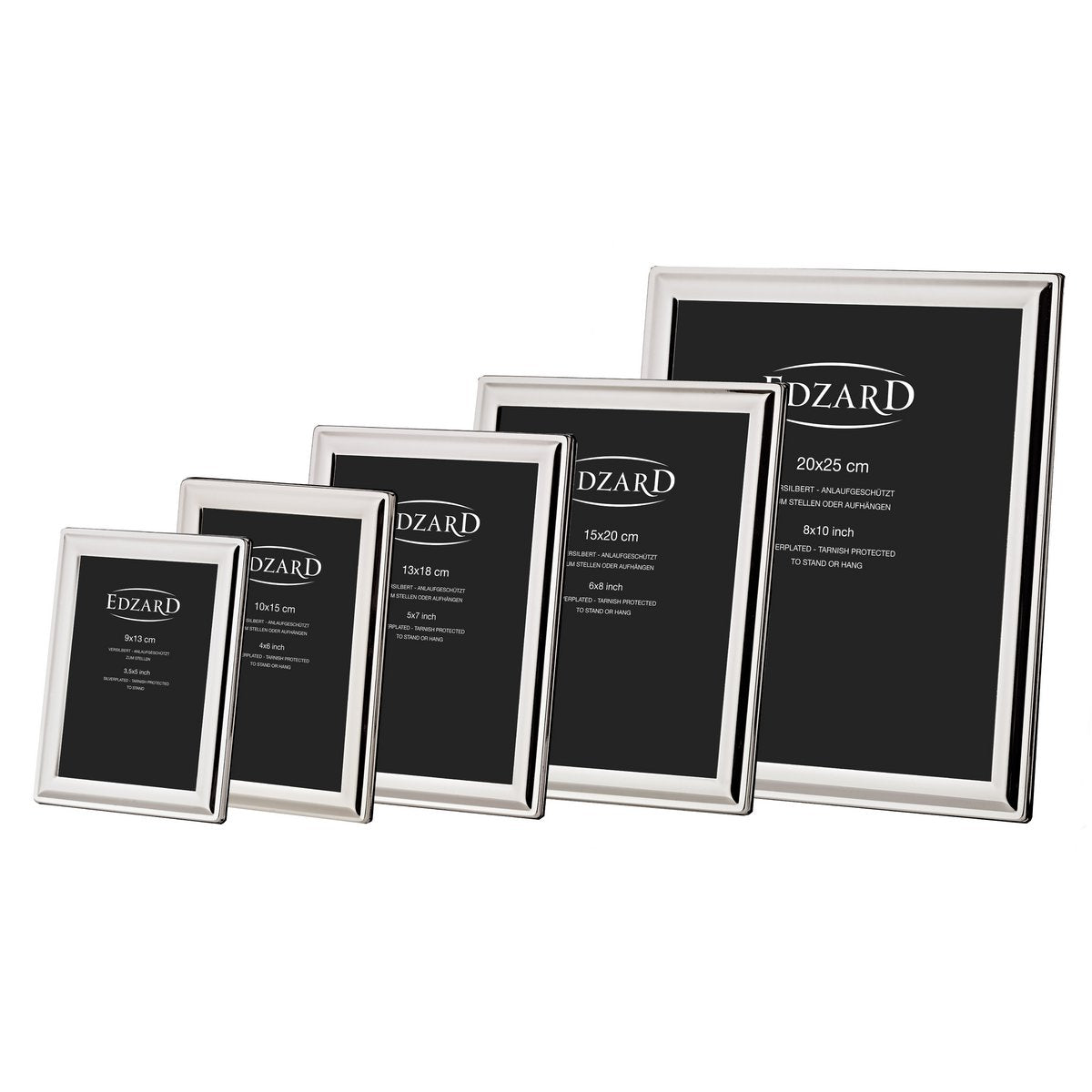 EDZARD fotolijst fotolijst Terni voor foto 20 x 25 cm verzilverd, aanslag beschermd, met 2 hangers