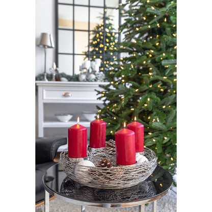 EDZARD Adventskrans Laval, roestvrij staal, vernikkeld, diameter 42 cm, voor stompkaarsen ø 6 cm