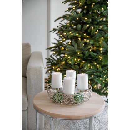 EDZARD Adventskrans Milano, roestvrij staal, vernikkeld, zilverkleurig, diameter 34 cm, voor kaarsen ø 8 cm