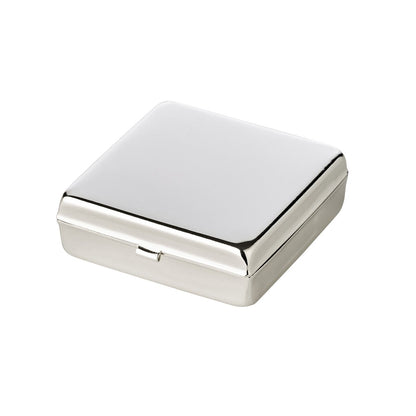 EDZARD pillendoosje Lydia met spiegel, 2 compartimenten, verzilverd, aanslagbestendig, 5 x 5 cm