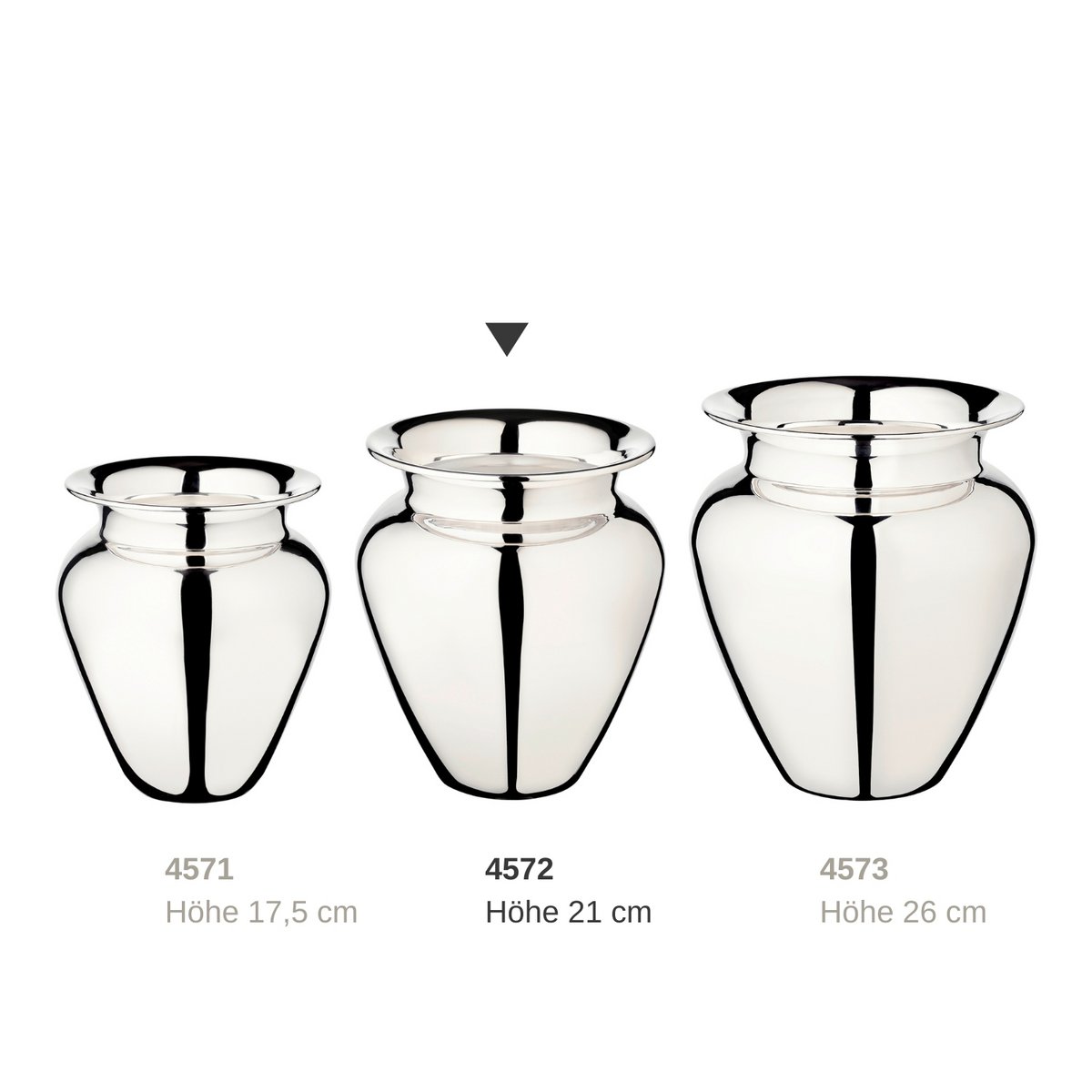 EDZARD Vaas Antonia, verzilverd, hoogte 21 cm, diameter 18 cm, opening diameter 12 cm