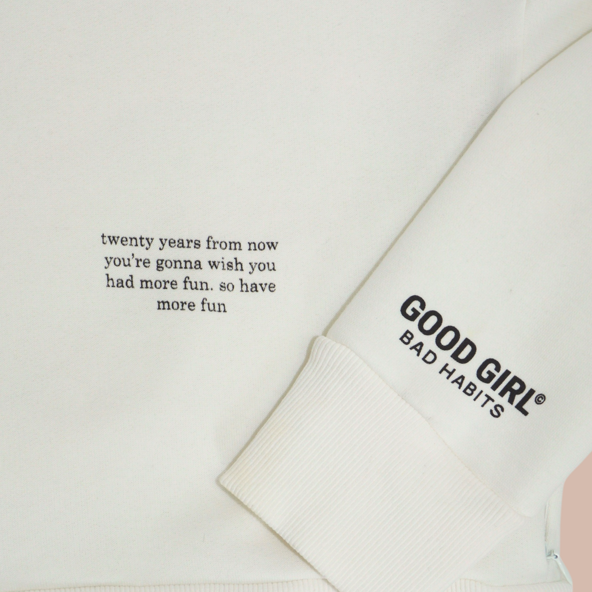 Crop hoodie "twintig jaar over nu" - Weiss