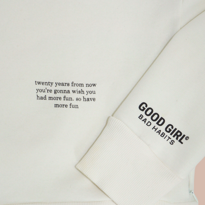 Crop hoodie "twintig jaar over nu" - Weiss