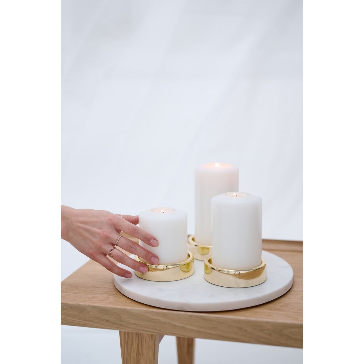 EDZARD set van 2 kandelaars Sanremo goud, elegant vernikkeld, ø 10 cm, voor stompkaarsen