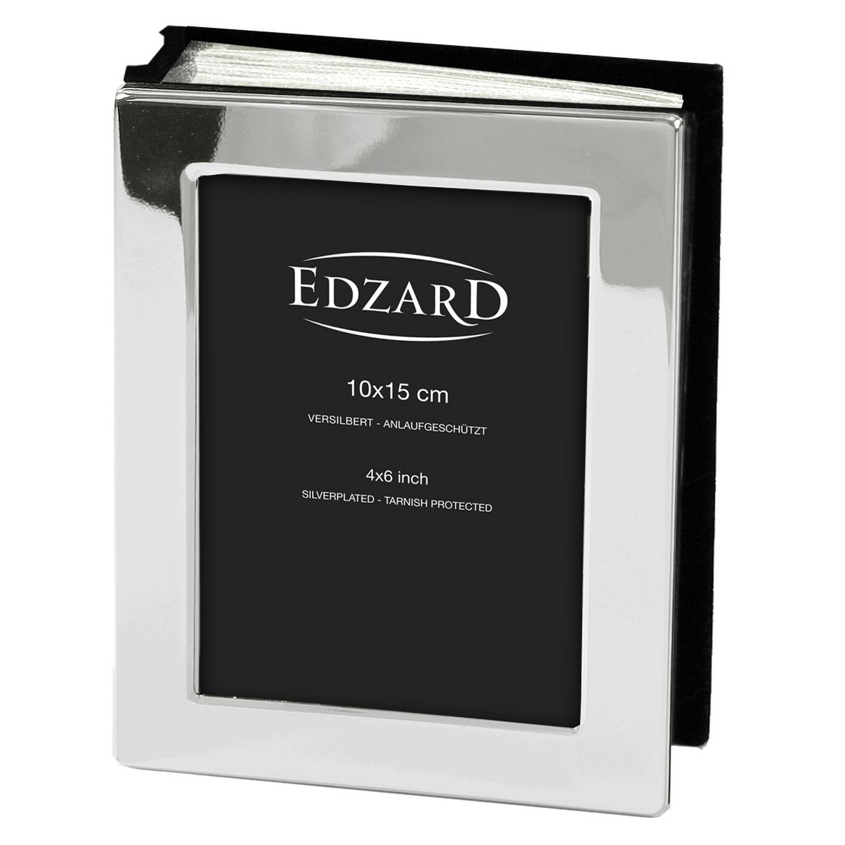 EDZARD Fotoalbum Lugano voor 100 foto's 10 x 15 cm, verzilverd, aanslagbestendig