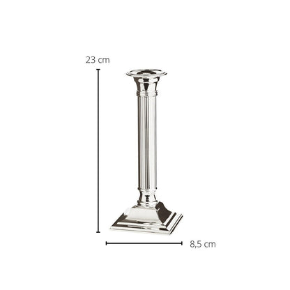 EDZARD kandelaar Lincoln voor stokkaarsen, geribbelde schacht, edel verzilverd, aanslag beschermd, H 23 cm