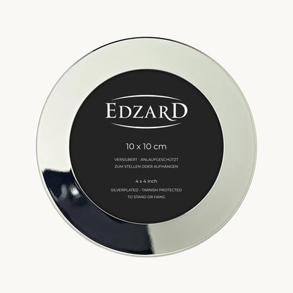 EDZARD Pepe fotolijst, rond, voor foto diameter 10 cm, elegant verzilverd, aanslagvrije kopie