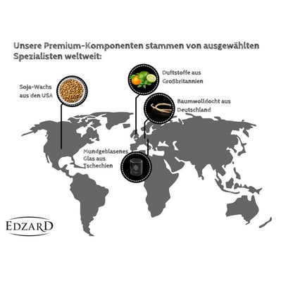 EDZARD set van 2 limoen, vegan geurkaars in glas, limoen, basilicum & mandarijn, hoogte 7 cm