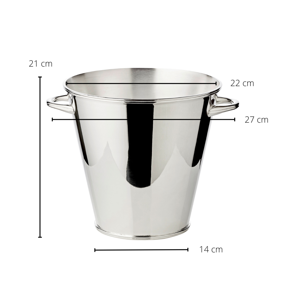 EDZARD champagnekoeler flessenkoeler Calo met handgrepen, zwaar verzilverd, hoogte 21 cm, diameter 22 cm
