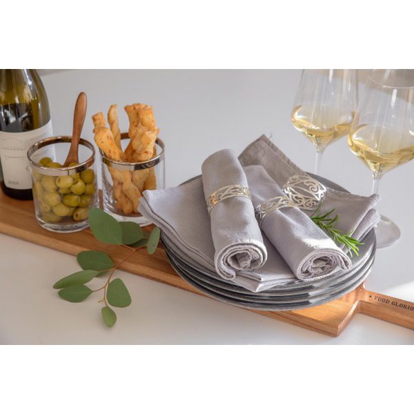 EDZARD set van 4 servetringen Vita, verzilverd, aanslagbestendig, lengte 5 cm