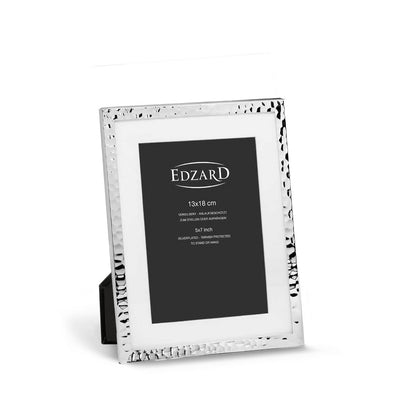 EDZARD fotolijst Fano voor foto 13 x 18 cm, passepartout, verzilverd, aanslagbestendig, 2 hangers