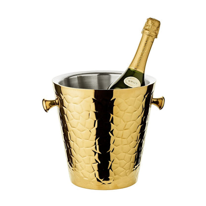 Sektkühler capri met stand in goud h 83 cm