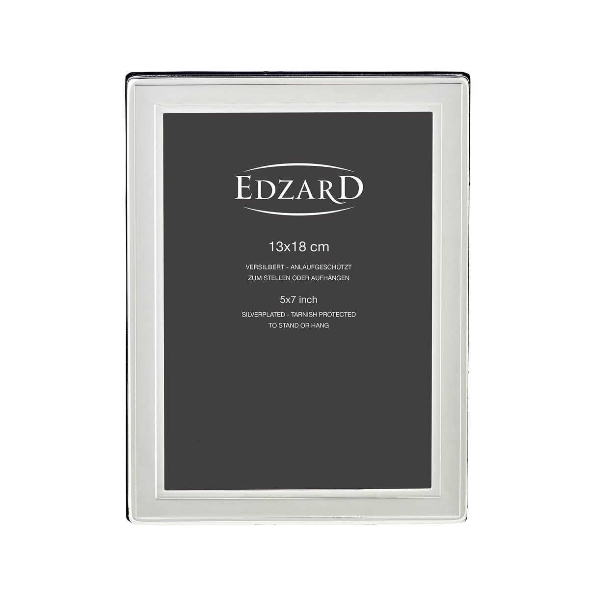 EDZARD fotolijst Nardo fotolijst voor foto 13 x 18 cm, verzilverd, aanslagbestendig, 2 hangers