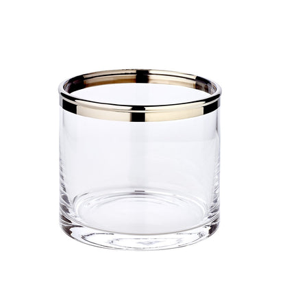 EDZARD lantaarn Molly, mondgeblazen kristalglas met platina rand, hoogte 10 cm, diameter 11,5 cm