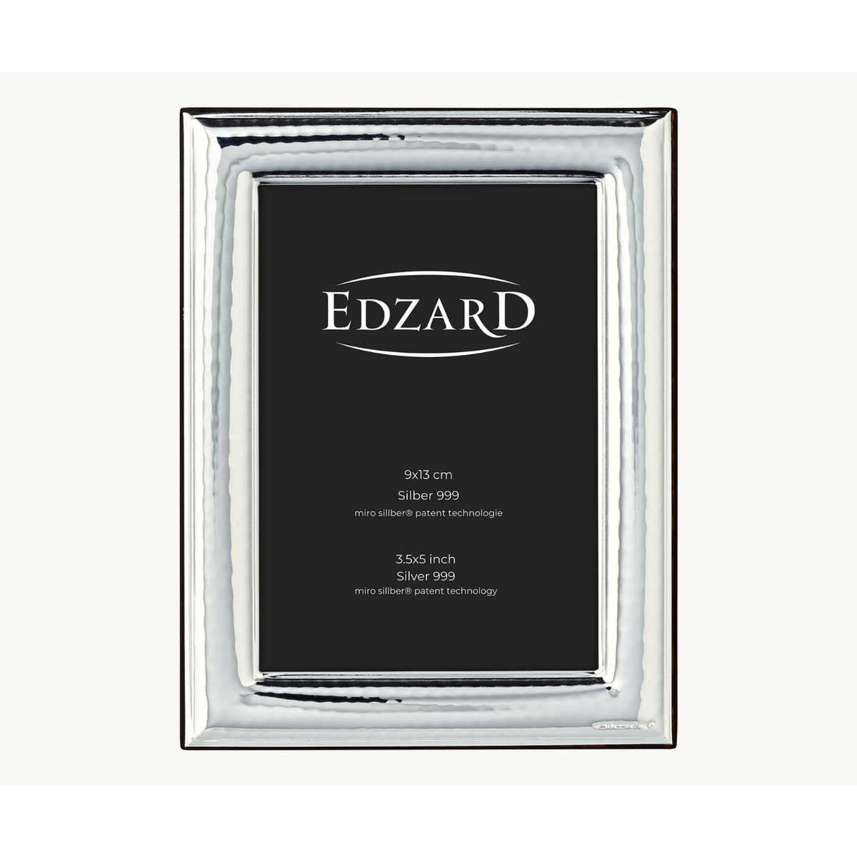 Cedri fotolijst (9x13 cm), elegant verzilverd, aanslagvrij, met houten decor achterkant