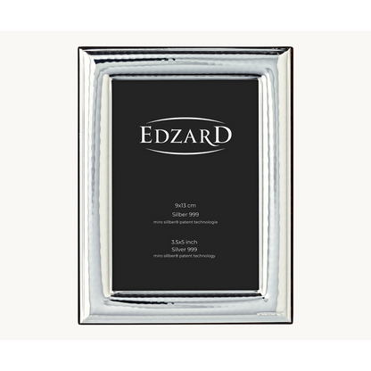 Cedri fotolijst (9x13 cm), elegant verzilverd, aanslagvrij, met houten decor achterkant
