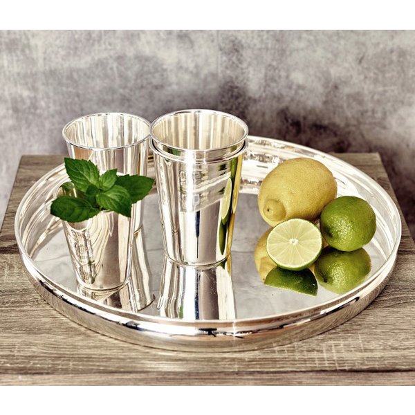 EDZARD mok drinkbeker zilveren mok vaas kegel, zwaar verzilverd, hoogte 10 cm