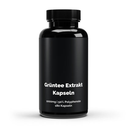 Grüntee Extrakt 1000mg + Zink/C/Piperin - 180 vegane Kapseln