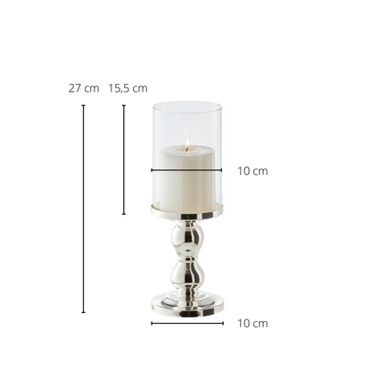EDZARD lantaarn Mascha, edel verzilverd, aanslagbestendig, hoogte 28 cm, voor kaarsen tot diameter 10 cm