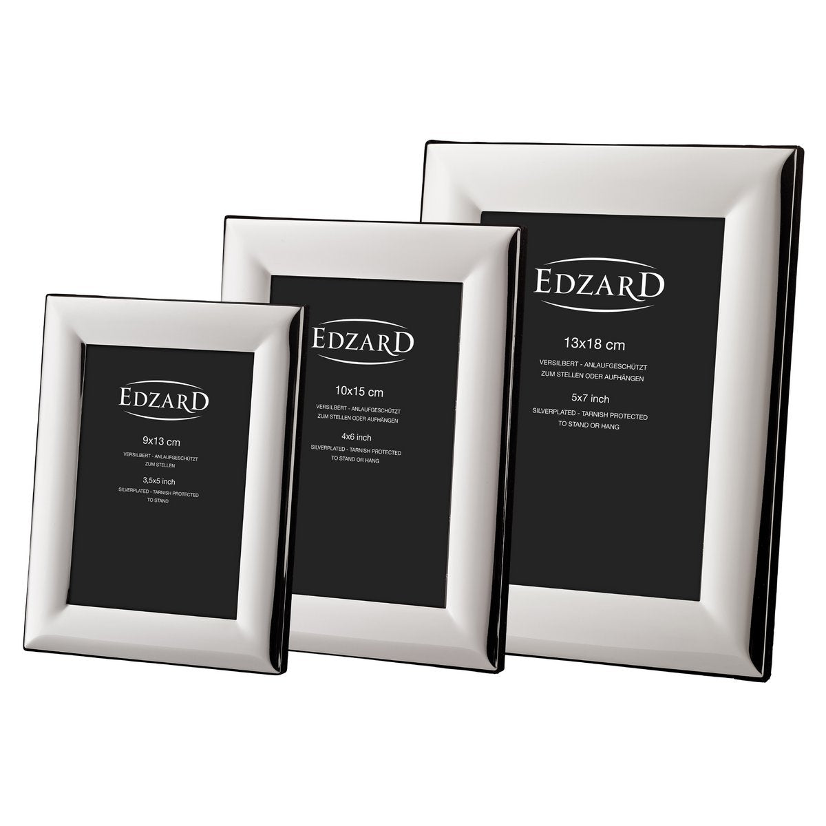 EDZARD fotolijst fotolijst Gela voor foto 13 x 18 cm, edel verzilverd, aanslag beschermd, met 2 hangers