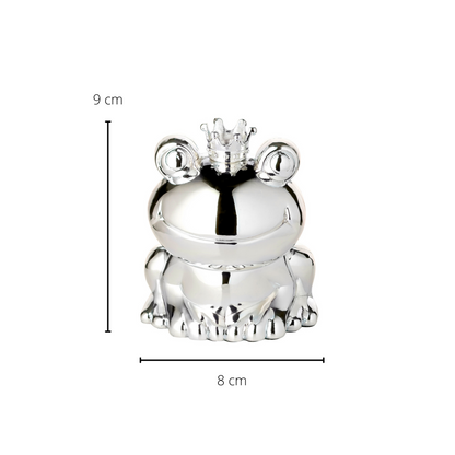 EDZARD spaarpot spaarpot Frog King, edel verzilverd, aanslag beschermd, hoogte 9 cm