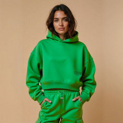 Crop hoodie "TWINTIG JAAR VANAF NU" - Wit