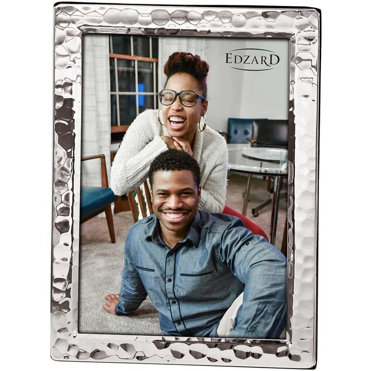 EDZARD fotolijst Pavia voor foto 13 x 18 cm, edel verzilverd, aanslag beschermd, met 2 hangers