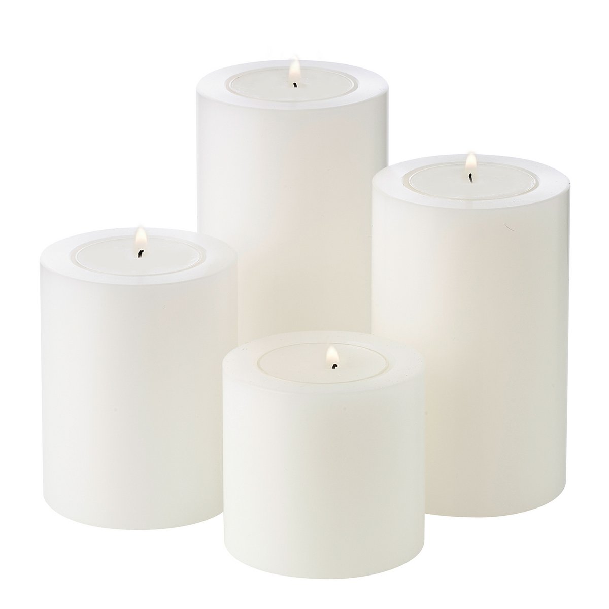 EDZARD set van 4 theelichthouders, permanente kaarsen, Cornelius Pine, ø 6 cm, hoogte 6, 8, 10, 12 cm, hittebestendig tot 90°