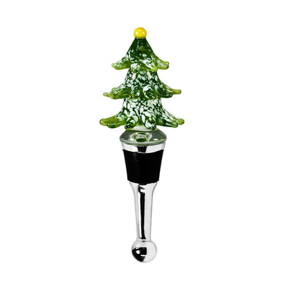 EDZARD flessenstop kerstboom (hoogte 13 cm) voor champagne, wijn en mousserende wijn, in de stijl van traditionele glaskunst, handgemaakt