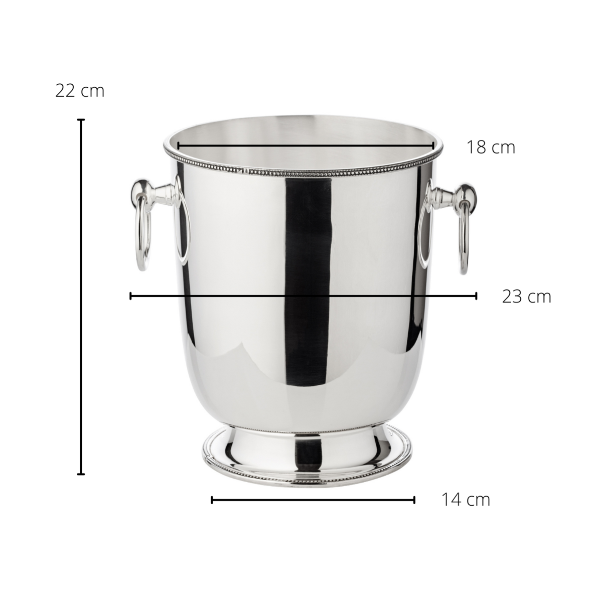 EDZARD flessenkoeler wijnkoeler Perla met handgrepen, zwaar verzilverd, hoogte 22 cm, diameter 18 cm