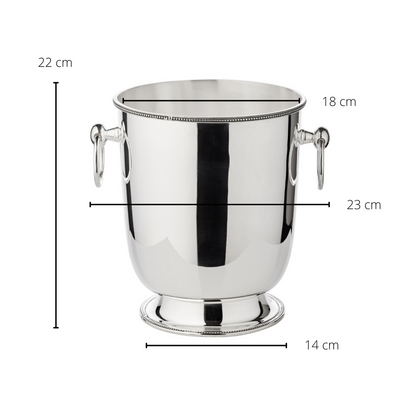 EDZARD flessenkoeler wijnkoeler Perla met handgrepen, zwaar verzilverd, hoogte 22 cm, diameter 18 cm