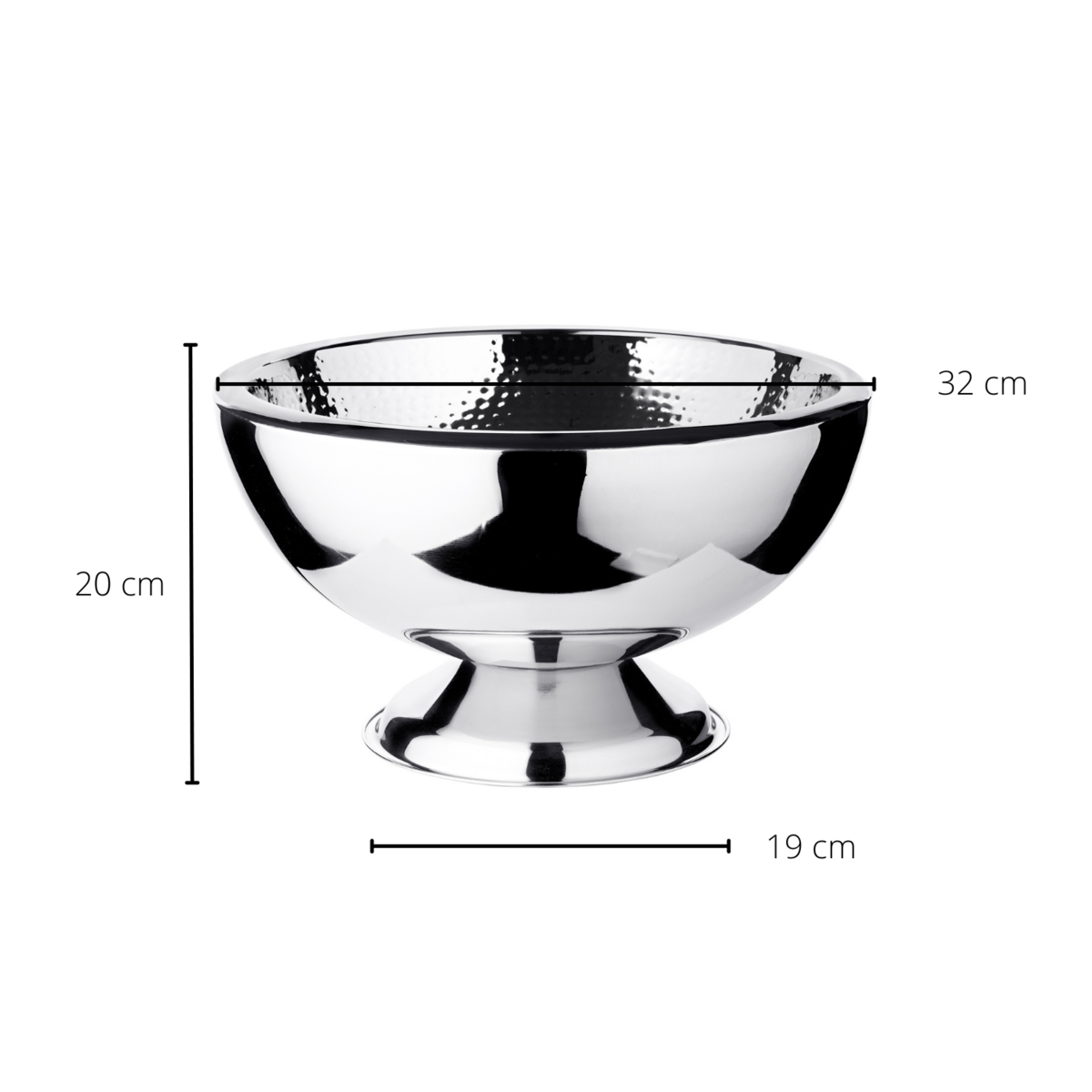 EDZARD champagnekoeler Cadiz, dubbelwandig, roestvrij staal hoogglans gepolijst, binnen gehamerd, ø 32 cm, H 21 cm