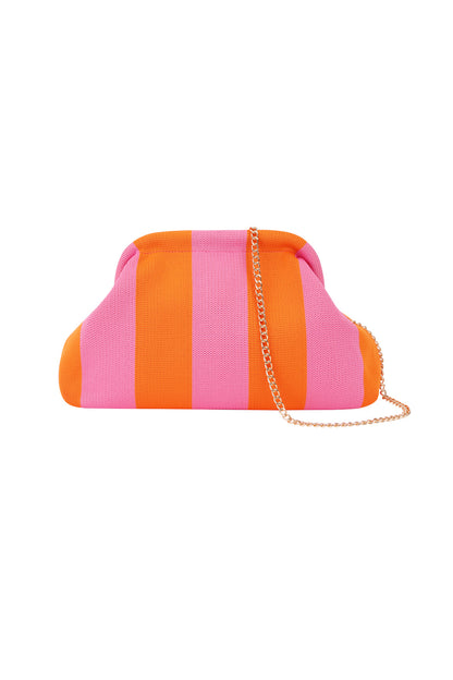 Gestreepte strandclutch