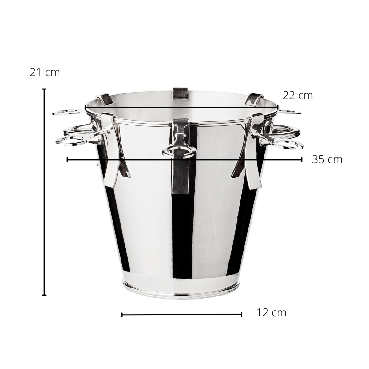 EDZARD champagnekoeler flessenkoeler Calo met 6 glashouders, zwaar verzilverd, hoogte 21 cm