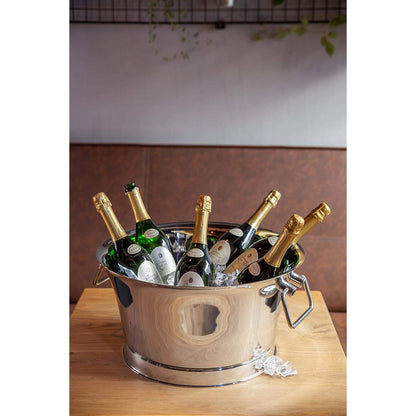 EDZARD champagnekoeler Samu, dubbelwandig, met handgrepen, hoogglans gepolijst roestvrij staal, H 25 cm, ø 48 cm