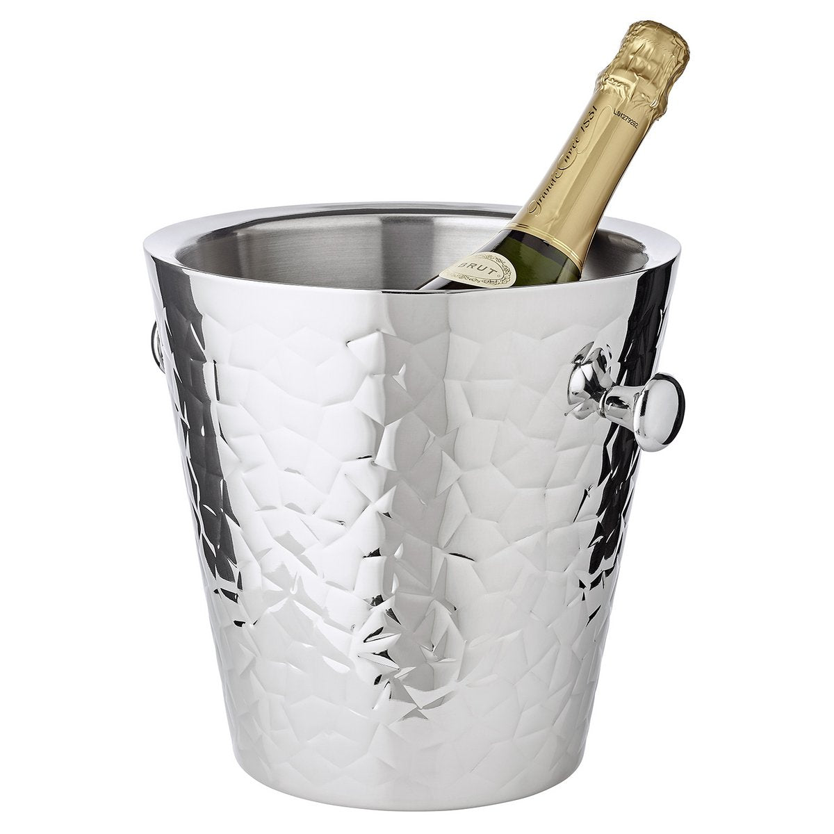 EDZARD champagnekoeler Capri met voet, hoogwaardig staal gepolijst, buitenkant met patroon, H 85 cm, koeler H 23 cm