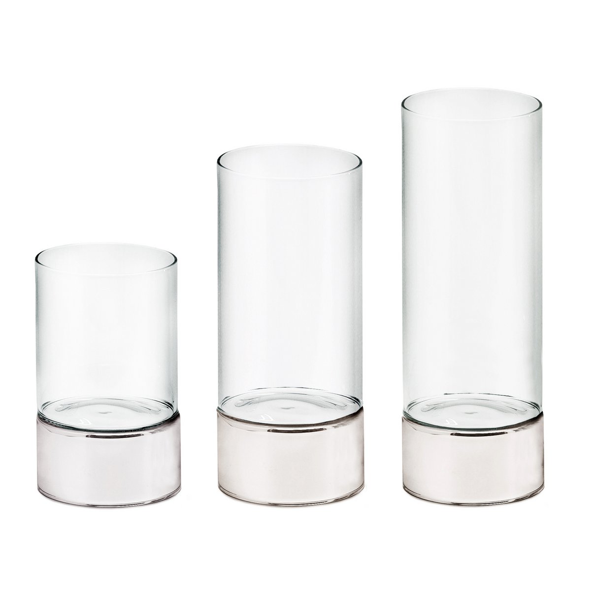 Set van 3 Granada lantaarns (hoogte 15/20/25 cm), zilver