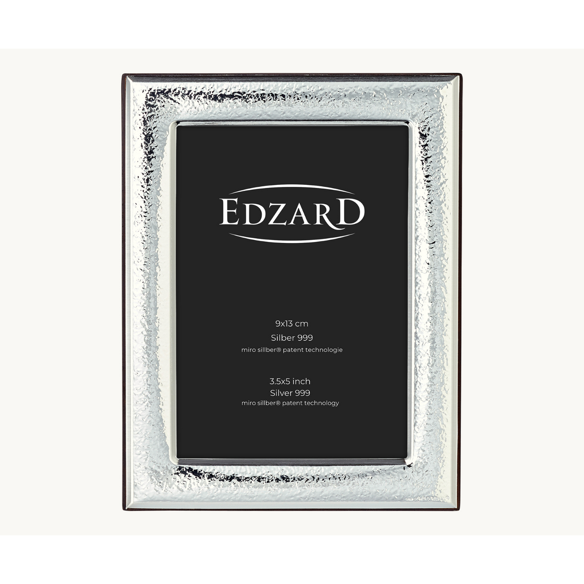 Montiano fotolijst (9x13 cm), elegant verzilverd, aanslagvrij, met houten decor achterkant